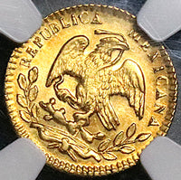 1862-Mo NGC AU 58 Mexico City Gold 1/2 Escudo Choice Republic Coin (25062103C)
