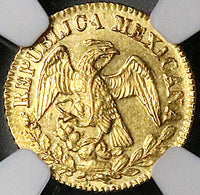 1867-C NGC MS 64 Mexico Gold 1/2 Escudo Culiacan Mint State Coin POP 7/0 (24011201D)