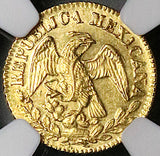 1867-C NGC MS 64 Mexico Gold 1/2 Escudo Culiacan Mint State Coin POP 7/0 (24011201D)