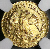 1867-C NGC MS 64 Mexico Gold 1/2 Escudo Culiacan Mint State Coin POP 7/0 (24011201D)