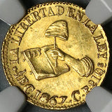 1867-C NGC MS 64 Mexico Gold 1/2 Escudo Culiacan Gem Mint State Coin POP 7/0 (25111002C)