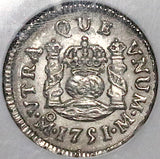 1751 NGC MS 63 Mexico 1/2 Real Ferdinand VI Spain Colony Globes Pillars Silver Coin (23101501D)