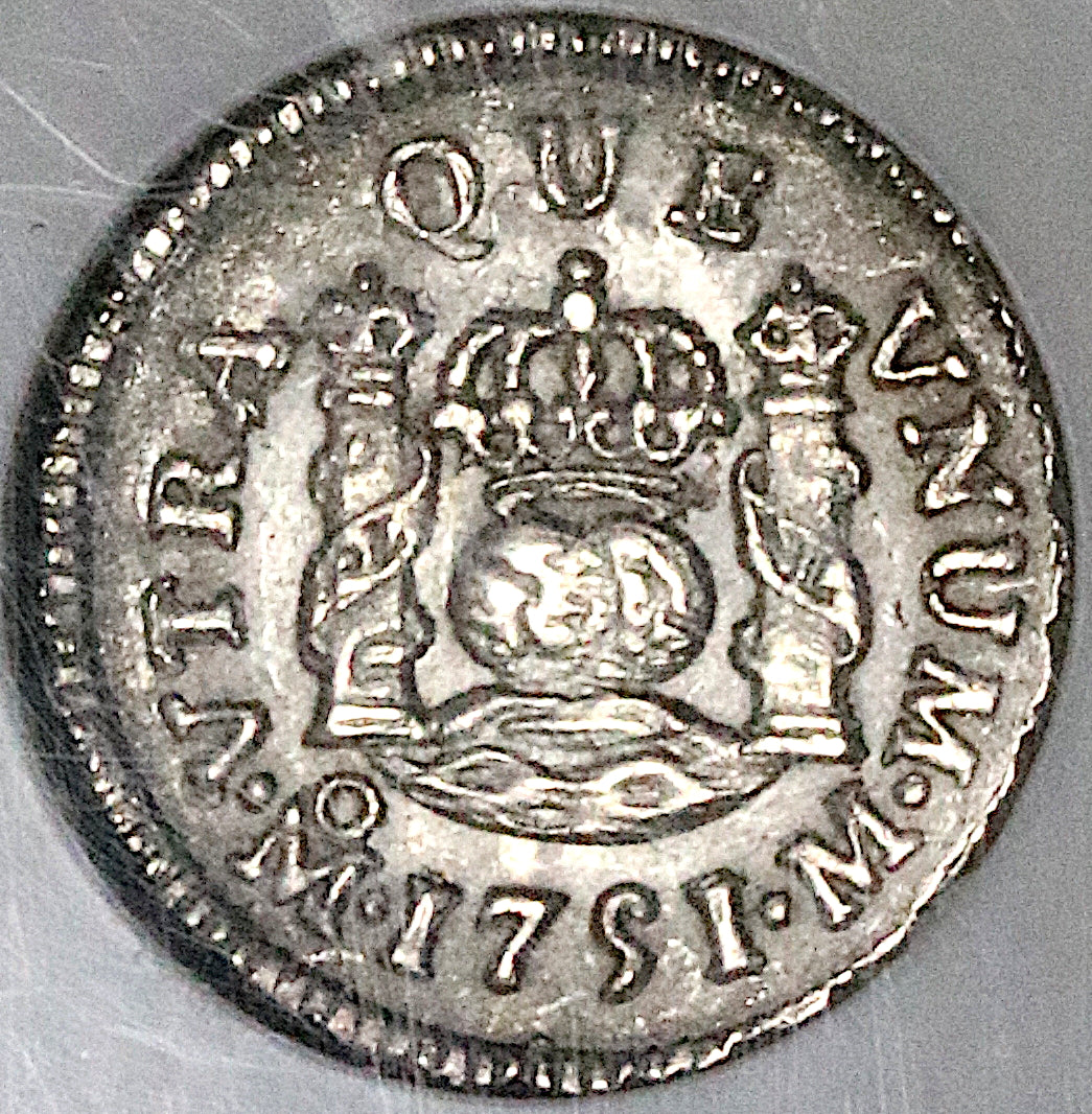 1751 NGC MS 63 Mexico 1/2 Real Ferdinand VI Spain Colony Globes