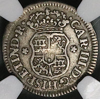 1762 NGC VF 30 Mexico 1/2 Real Charles III Spain Colony Pillars Coin (23092501D)