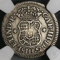 1762 NGC VF 30 Mexico 1/2 Real Charles III Spain Colony Pillars Coin (23092501D)