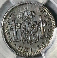1773 PCGS AU 55 Mexico 1/2 Real Charles III Colonial Spain Silver Coin (24090701C)