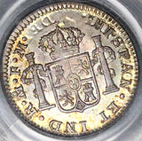1773 PCGS AU 58 Mexico 1/2 Real Charles III Die Clash Error Colonial Spain Silver Coin (24091201C)