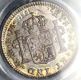 1773 PCGS AU 58 Mexico 1/2 Real Charles III Die Clash Error Colonial Spain Silver Coin (24091201C)