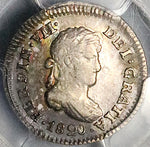 1820 PCGS AU 55 Mexico 1/2 Real Ferdinand VII Spain Colony Coin (23091301C)