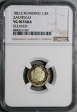 1821-Zs NGC VG Mexico 1/2 Real War Independence Zacatecas Mint Coin (26041501C)