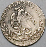 1835-Go Mexico 1/2 Real VF+ Guanajuato Mint Cap Rays Silver Coin (24073104R)