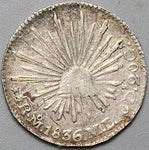 1836-Mo Mexico 1/2 Real VF Cap Rays Silver Coin (24073102R)