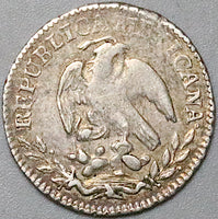 1836-Mo Mexico 1/2 Real VF Cap Rays Silver Coin (24073102R)
