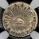 1855-Mo NGC MS 65 Mexico 1/2 Real Mint State Cap Rays Coin POP 4/3 (26042501C)