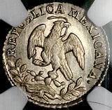 1855-Mo NGC MS 65 Mexico 1/2 Real Mint State Cap Rays Gem Silver Coin POP 4/3 (26032701C)