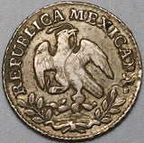 1855-Mo Mexico 1/2 Real XF Cap Rays Silver Coin (24073103R)