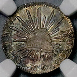 1856-P NGC MS 65 Mexico 1/2 Real No i Mint Error Cap Rays Silver Coin (26061902C)