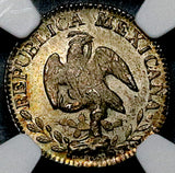1856-P NGC MS 65 Mexico 1/2 Real No i Mint Error Cap Rays Silver Coin (26061902C)