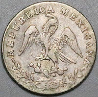 1837-Go Mexico 1/2 Real Guanajuato Mint VF Cap Rays Silver Coin (24083002R)