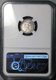 1861-Mo NGC MS 64 Mexico 1/2 Real Cap Rays Silver Coin (24092804C)