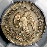 1868-Go PCGS MS 63+ Mexico 1/2 Real Guanajuato Mint Cap Rays Coin (26032201C)