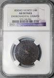 1830-Mo NGC AU Mexico 1/4 Real Quarto Federal Copper Coin (23090402C)