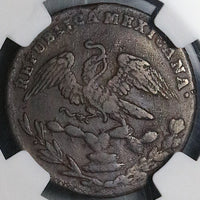 1832-Mo NGC VF 35 1/4 Real Mexico State Quart Quartilla Reales Copper Coin (25022301C)