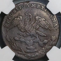1832-Mo NGC VF 35 1/4 Real Mexico State Quart Quartilla Reales Copper Coin (25022301C)