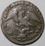1835-Mo Mexico 1/4 Real Un Quarto Quartilla Eagle VF Copper Coin (26061402R)