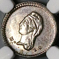 1842-Mo NGC MS 63 Mexico 1/4 Real Silver Liberty Head Mint State Coin (24051703C)