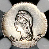 1863-Mo NGC MS 64 Mexico 1/4 Real Silver Liberty Head Coin POP 6/0 (26070302C)