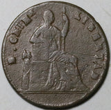 1866 Mexico Chihuahua State 1/4 Real Un Quarto Quartilla VF Copper Coin (26061403R)