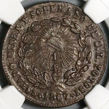 1867 NGC AU 55 Mexico 1/4 Real San Luis Potosi Overstruck 1863 One Centavo Coin POP 1/0 (16052302D)