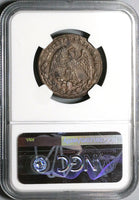 1867 NGC AU 55 Mexico 1/4 Real San Luis Potosi Overstruck 1863 One Centavo Coin POP 1/0 (16052302D)
