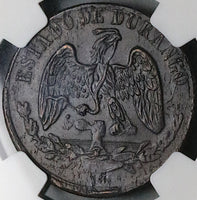 1872 NGC AU 58 Durango 1/4 Real Mexico State Quarto Quartilla Coin (25022303C)