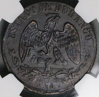 1872 NGC AU 58 Durango 1/4 Real Mexico State Quarto Quartilla Coin (25022303C)