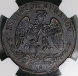 1872 NGC AU 58 Durango 1/4 Real Mexico State Quarto Quartilla Coin (25022303C)