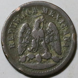 1889-Ga/Mo Mexico 1 Un Centavo Rare Guadalajara Mint VF Copper Coin (25081801R)