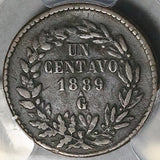 1889-Ga/Mo PCGS VF 25 Mexico 1 Centavo Rare Guadalajara Copper Coin POP 1/0 (26020102C)