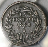 1889-Ga/Mo PCGS VF 25 Mexico 1 Centavo Rare Guadalajara Copper Coin POP 1/0 (26020102C)