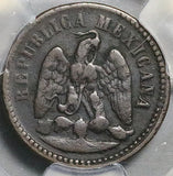1889-Ga/Mo PCGS VF 25 Mexico 1 Centavo Rare Guadalajara Copper Coin POP 1/0 (26020102C)