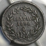 1890-Ga PCGS VF 25 Mexico 1 Centavo Rare Guadalajara Mint Copper Coin POP 1/1 (26022602C)