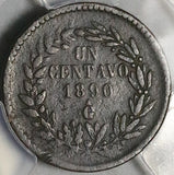 1890-Ga PCGS VF 25 Mexico 1 Centavo Rare Guadalajara Mint Copper Coin POP 1/1 (26022602C)