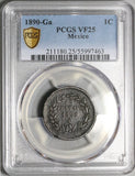 1890-Ga PCGS VF 25 Mexico 1 Centavo Rare Guadalajara Mint Copper Coin POP 1/1 (26022602C)