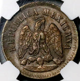 1893-Mo NGC MS 62 Mexico 1 Centavo Mint State Snake Eagle Copper Coin (26102203C)
