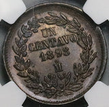 1898-Mo NGC MS 63 Mexico 1 Centavo Mint State Restyled Eagle Copper Coin (26102202C)