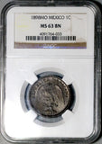 1898-Mo NGC MS 63 Mexico 1 Centavo Mint State Restyled Eagle Copper Coin (26102202C)