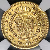 1787-Mo NGC AU 53 Mexico Gold 1 Escudo Charles III Spain Colonial Coin (24081303C)