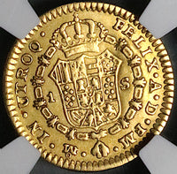 1787-Mo NGC AU 53 Mexico Gold 1 Escudo Charles III Spain Colonial Coin (24081303C)
