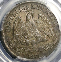 1871-Do PCGS AU 50 Mexico 1  Peso Durango Mint Scarce Silver Coin POP 2/5 (25051301D)